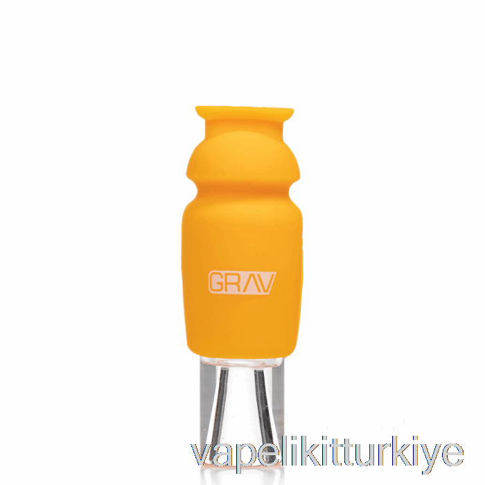 Vape Türkiye Grav Silikon Kapaklı Cam Koltuk Değneği Hardal Sarısı